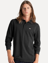 Polo Tommy Jeans Masculina Slim Piquet Flag Placket Preta