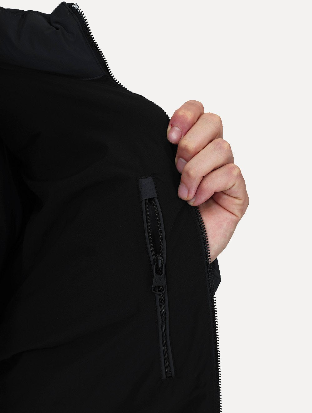 Jaqueta Calvin Klein Masculina Matelassê Full-Zip Cinza Chumbo
