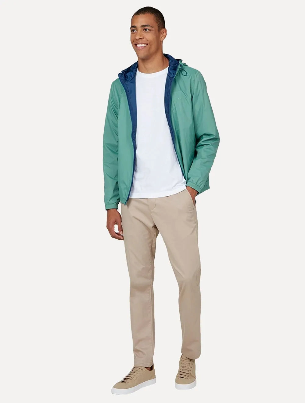 Jaqueta Dudalina Masculina Nylon Hoodie Corta Vento Color Verde Médio
