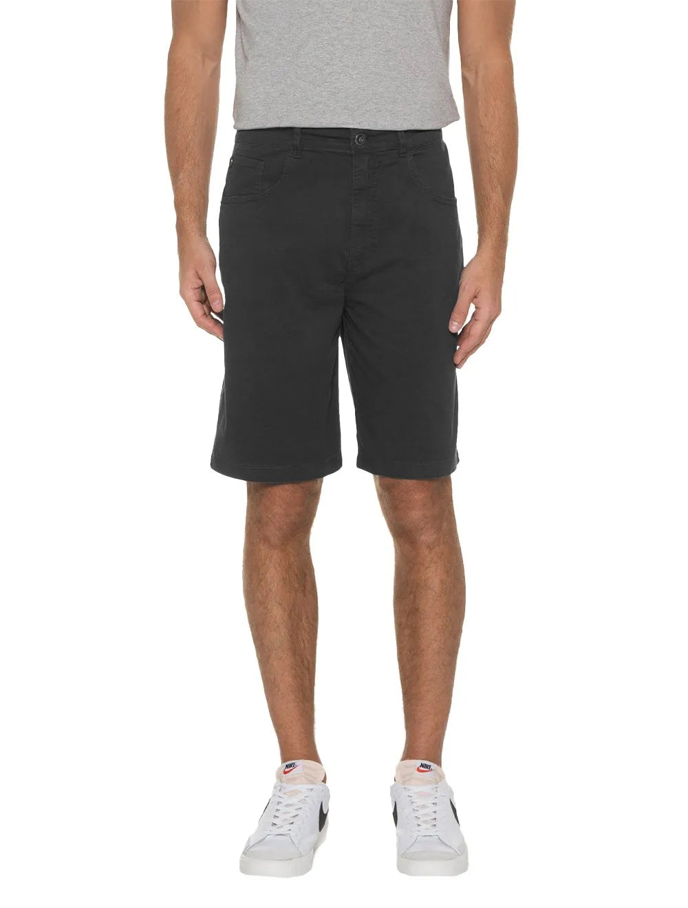 Bermuda Ellus Sarja Masculina Color Canvas Rock 5 Pockets Preta