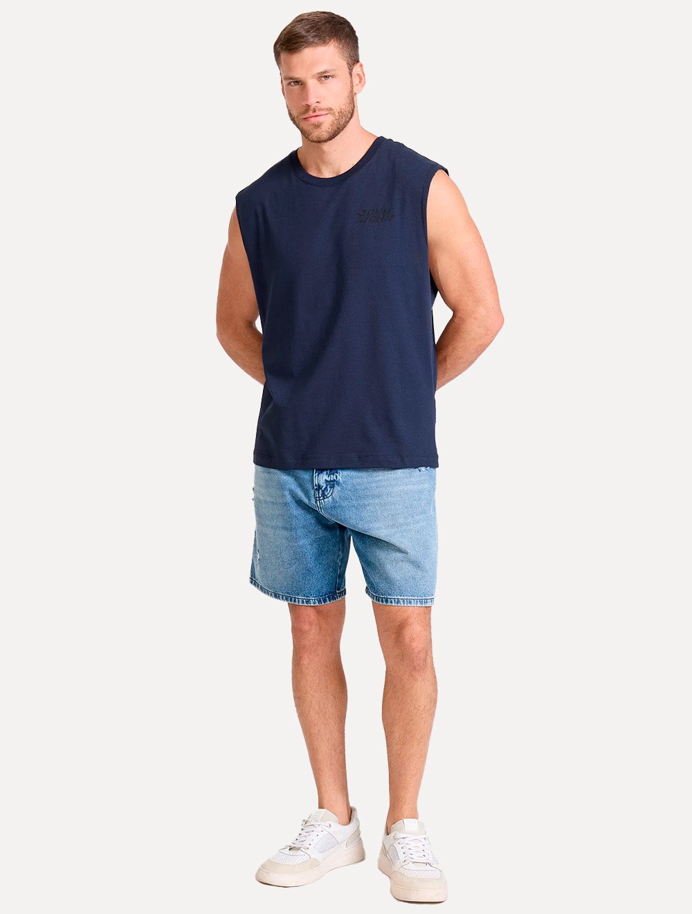 Regata John John Masculina Relaxed Fit Dust Logo Azul Marinho