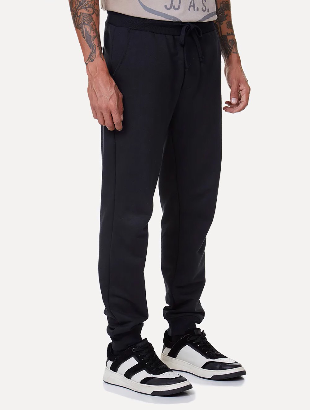 Calça John John Moletom Masculina Embossed Taupe Azul Marinho