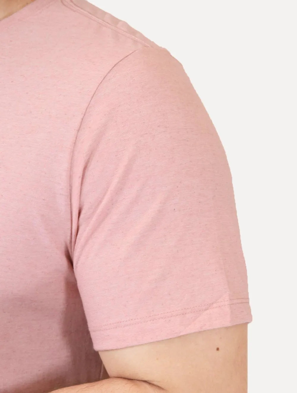 Camiseta Dudalina Masculina Cotton Regular Rosa Claro Mescla