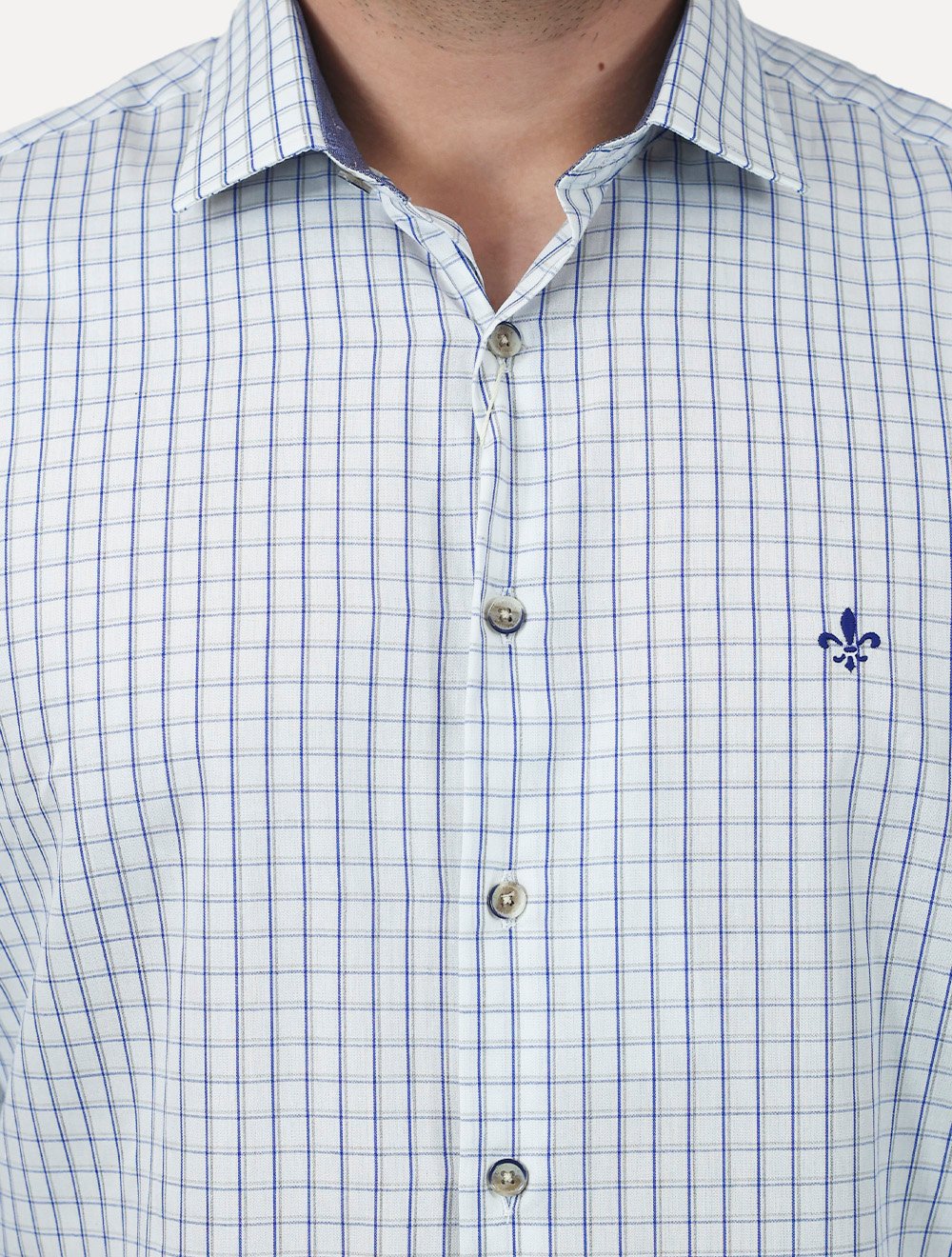 Camisa Dudalina Masculina Slim Fit Superfine Cotton Listrada Azul Claro