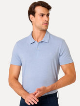 Polo Dudalina Masculina Malha Cotton Linho Azul Escuro