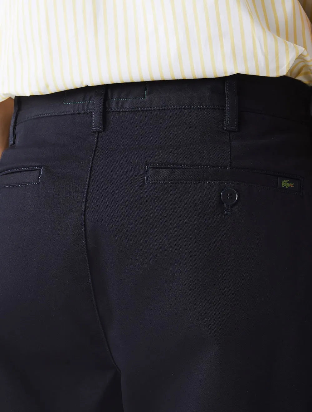 Bermuda Lacoste Masculina Sarja Regular Cotton Stretch Azul Marinho