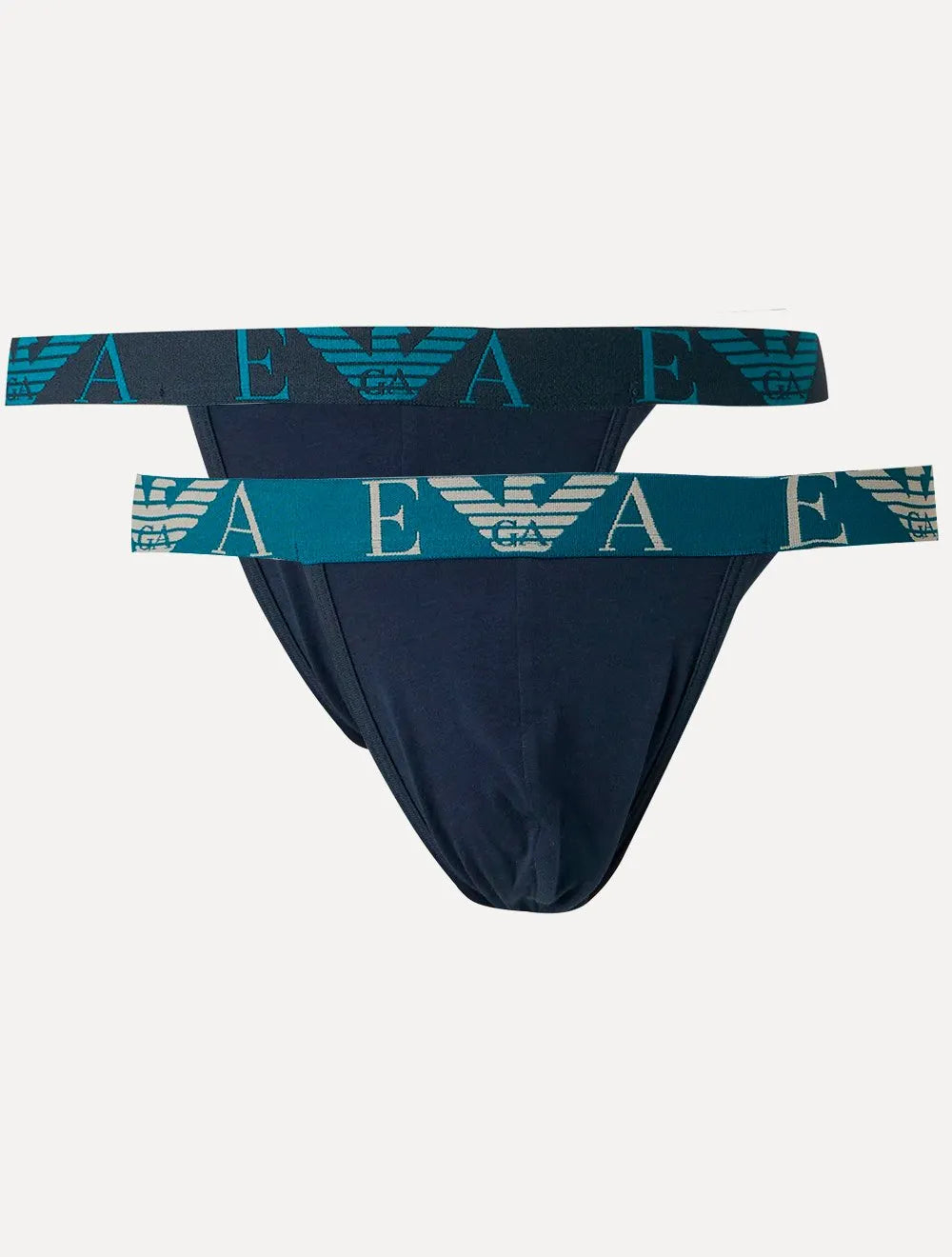 Kit Cuecas Emporio Armani Jockstrap EA Monogram Azul Marinho