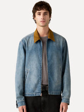 Jaqueta Levis Jeans Masculina Jacket Mechanics Full-zip Azul Clara