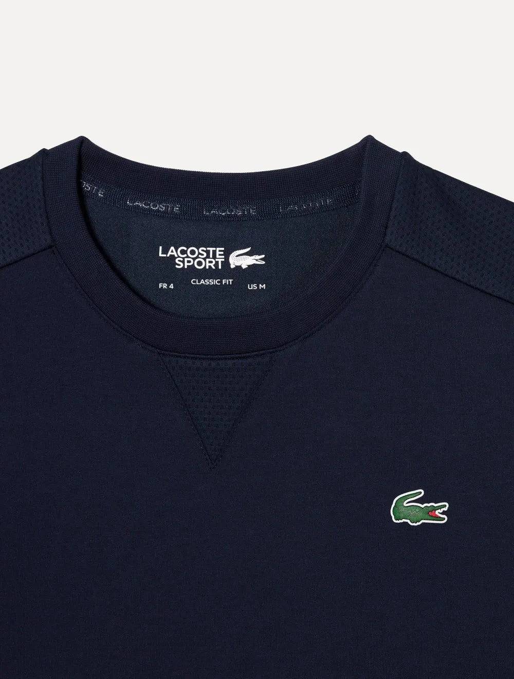 Moletom Lacoste Masculino Crewneck Sport Mesh Panels Azul Marinho