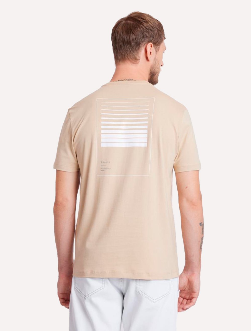 Camiseta Aramis Masculina Estampa Costas Gradiente Cáqui