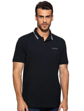 Polo Guess Masculina Piquet Silk Frisos Preta