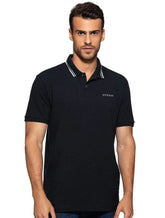 Polo Guess Masculina Piquet Silk Frisos Preta