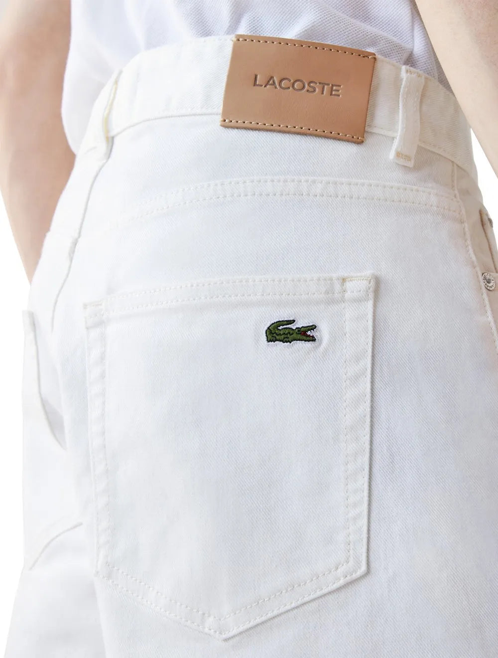 Bermuda Lacoste Masculina Jeans Essential Cotton Branca