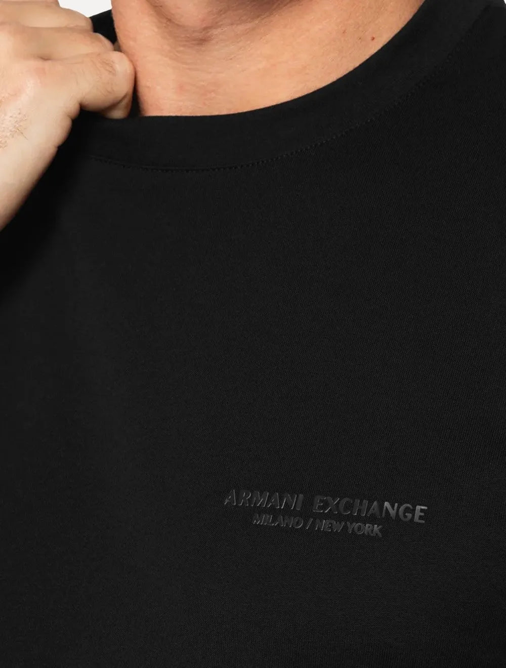 Camiseta Armani Exchange Masculina Milano New York Logo Preta