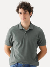 Polo Aramis Masculina Basic Piquet Dark Logo Grafite