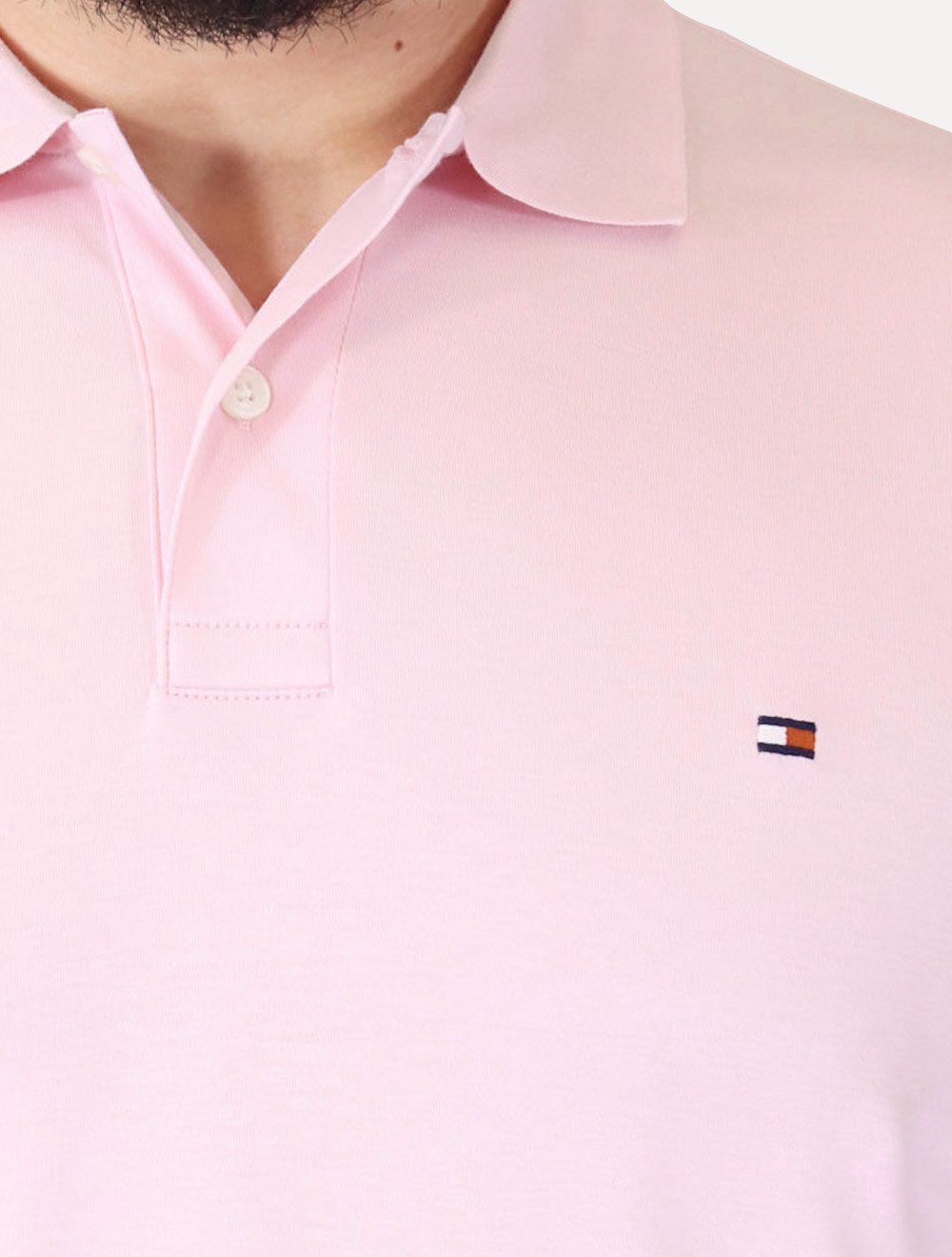 Polo Tommy Hilfiger Masculina Malha Liquid Cotton Seasonal Rosa Fosco