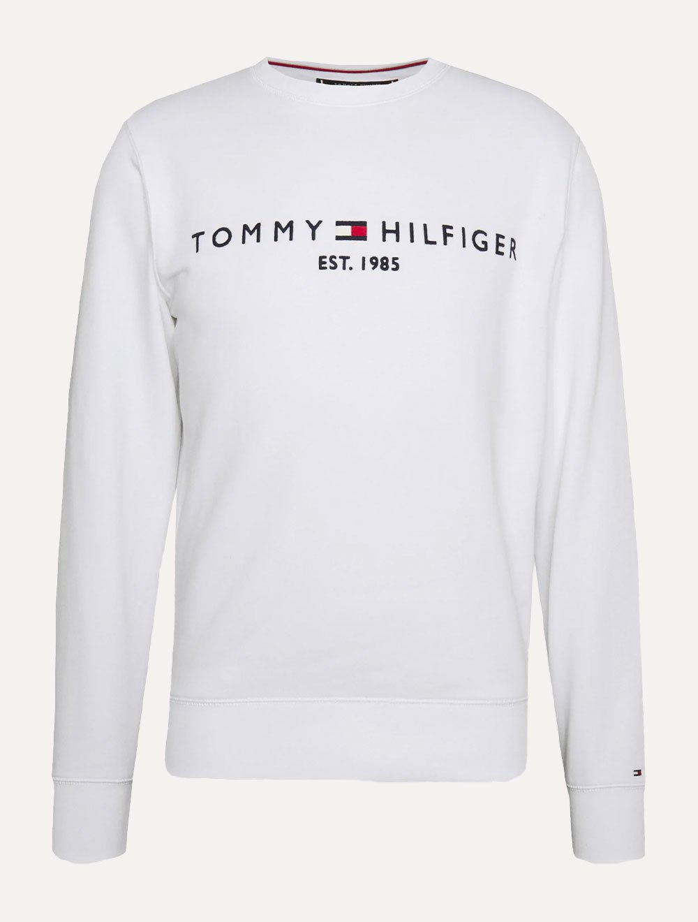Moletom Tommy Hilfiger Masculino Fleece Logo Crewneck Branco
