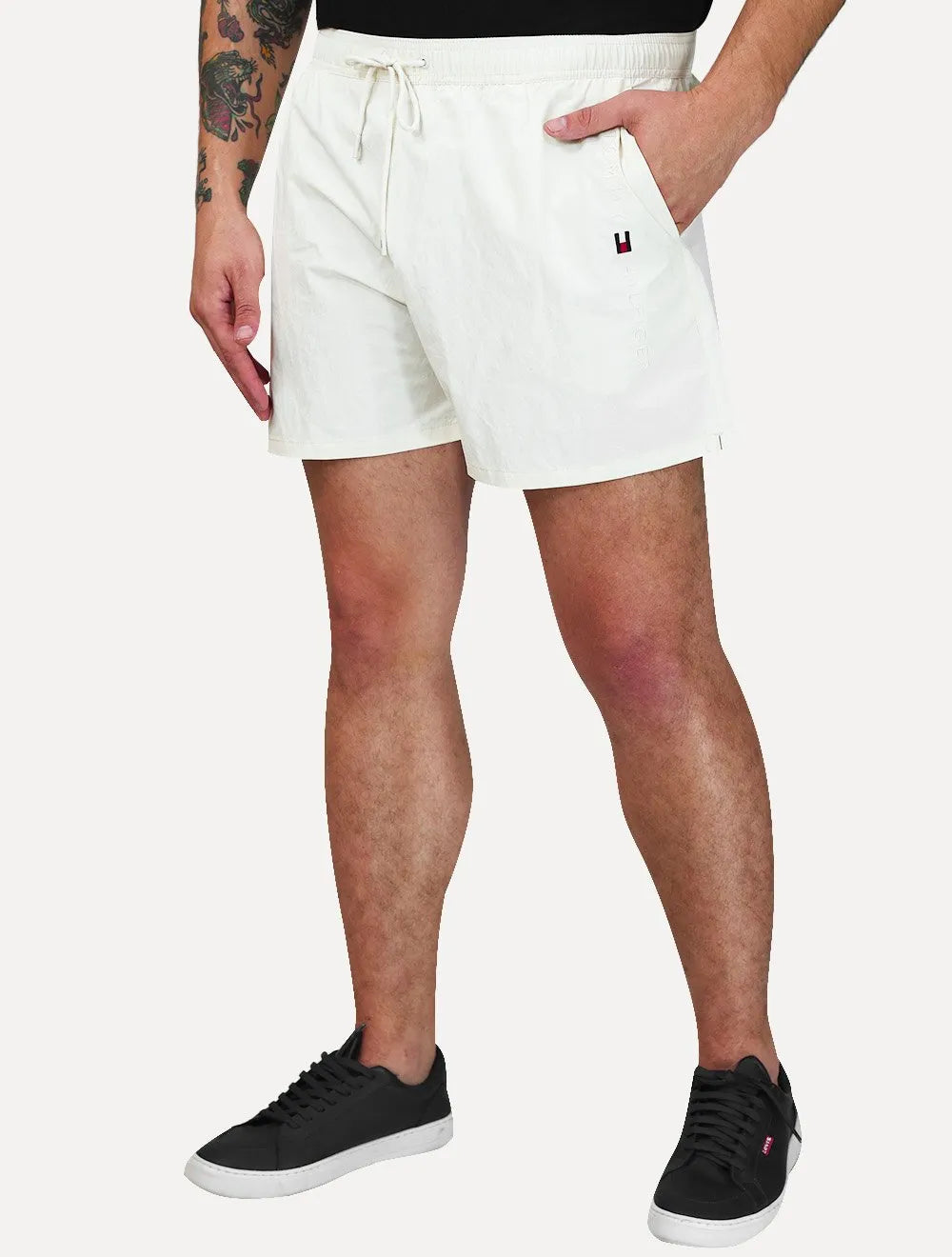 Short Tommy Hilfiger Masculino Medium Drawstring Zip Pocket Off White