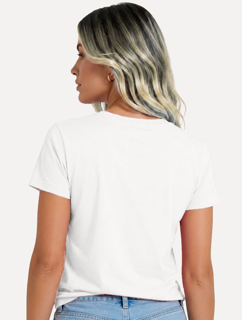 Camiseta Guess Feminina Bust Embroidery Logo Branca