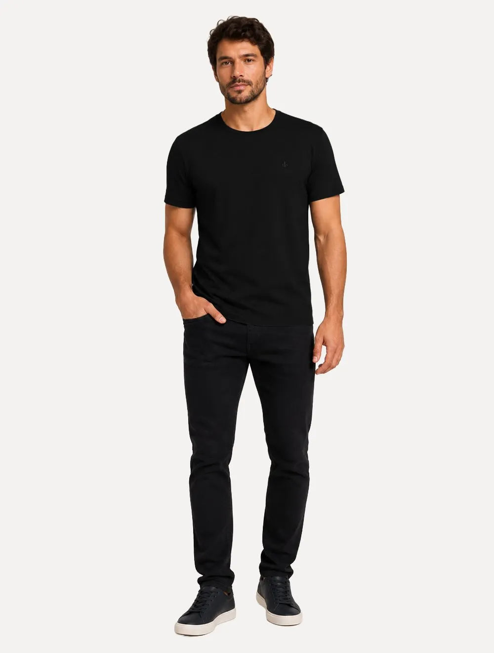 Camiseta Dudalina Masculina Essentials Modal Logo Preta