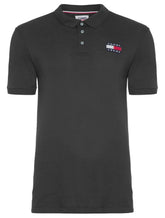Polo Tommy Jeans Masculina Regular Flag Badge Preta