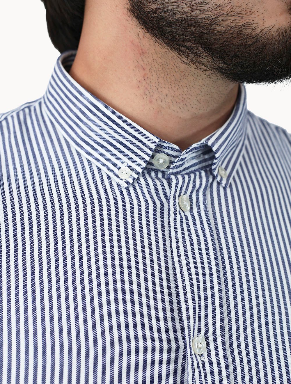 Camisa Tommy Jeans Masculina Slim Striped Oxford Azul Marinho