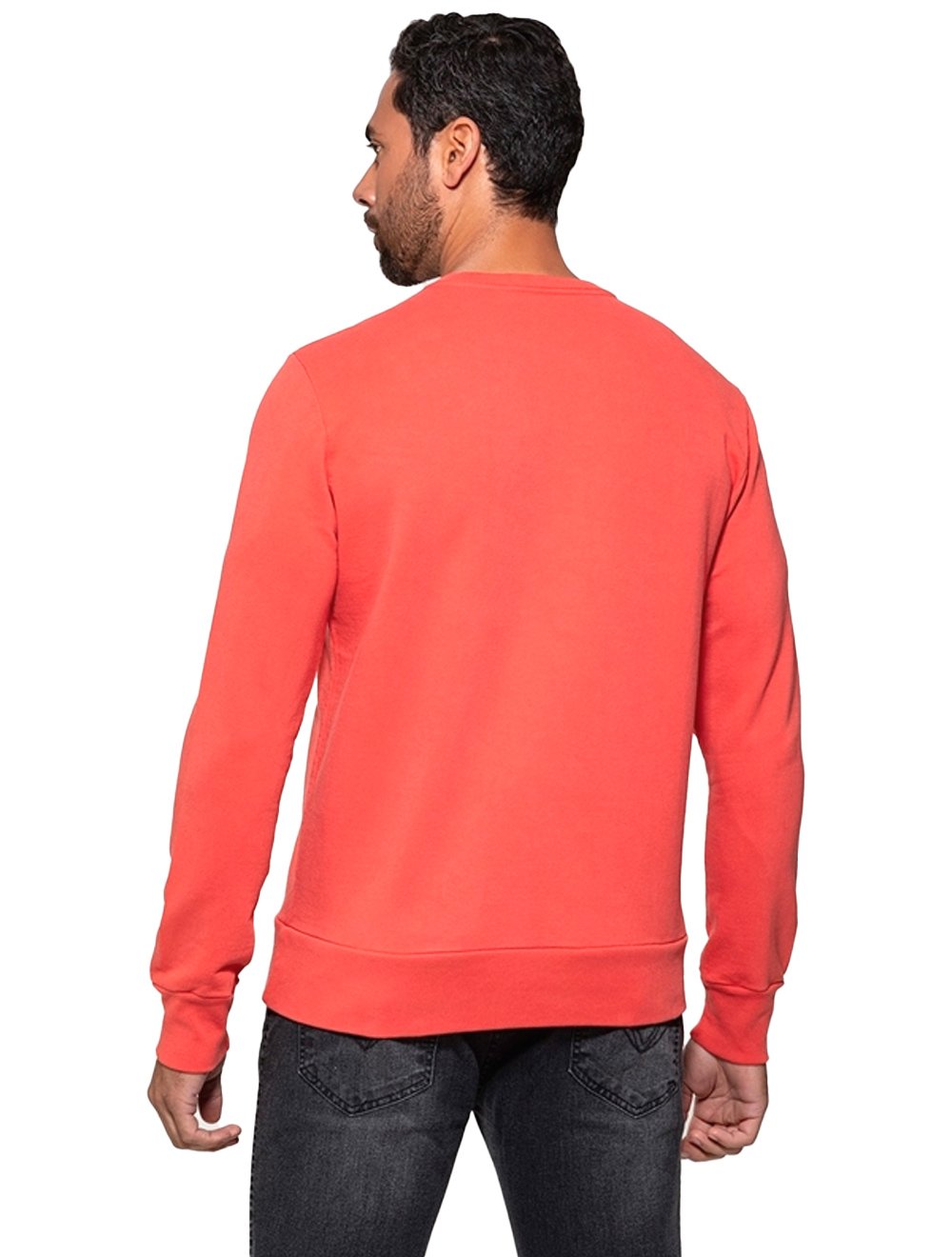 Moletom Guess Masculino Crewneck Triangle Logo Salmão