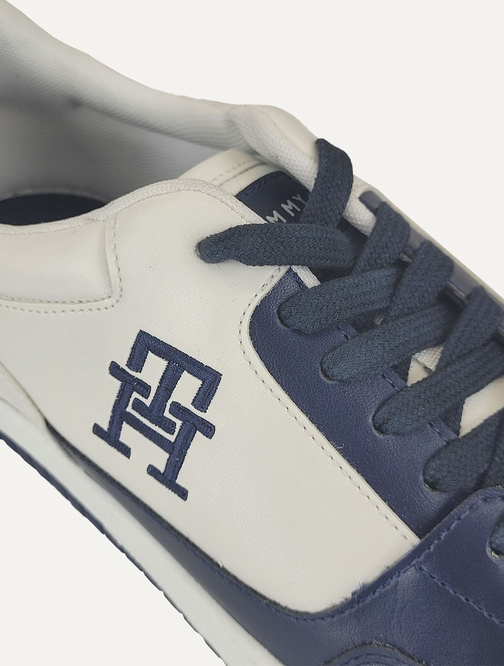 Tênis Tommy Hilfiger Masculino Couro Basket 2C Mix Suede Azul Marinho