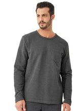 Moletom Colcci Masculino Crewneck Pocket Tag Chumbo Mescla