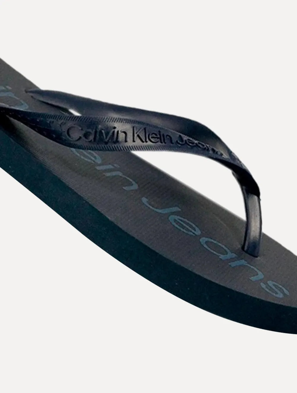 Chinelo Calvin Klein Jeans Silk Blue Logo Básico Azul Marinho