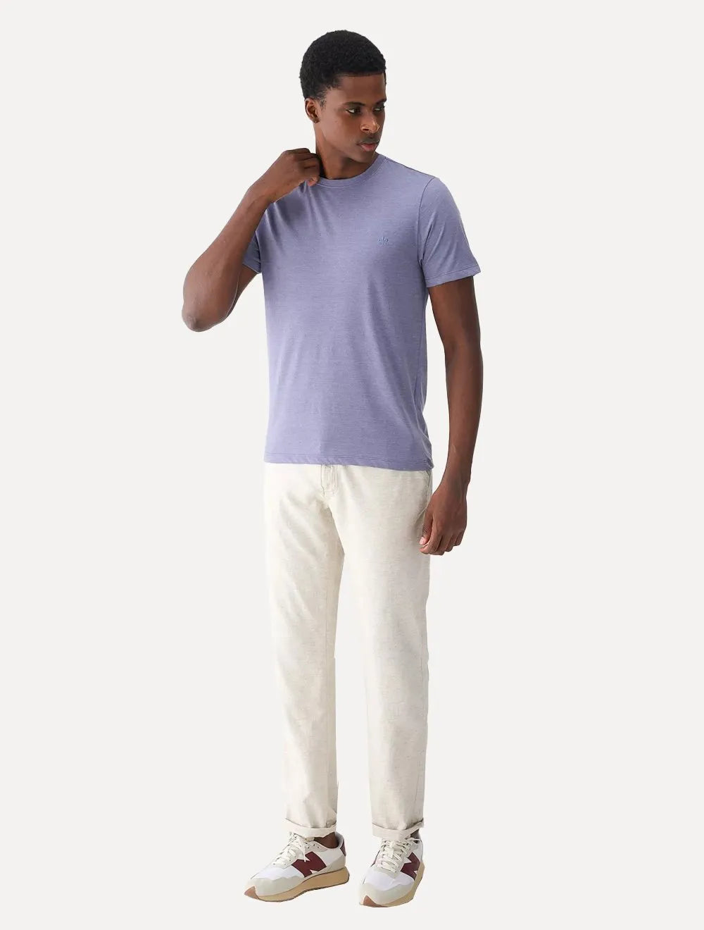 Camiseta Dudalina Masculina Sobretin Melange Azul Mescla