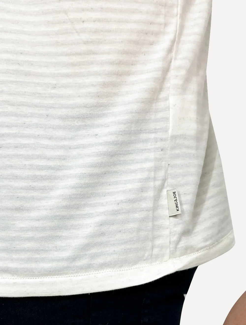 Camiseta King & Joe Masculina Linho Slim Pocket Off-White