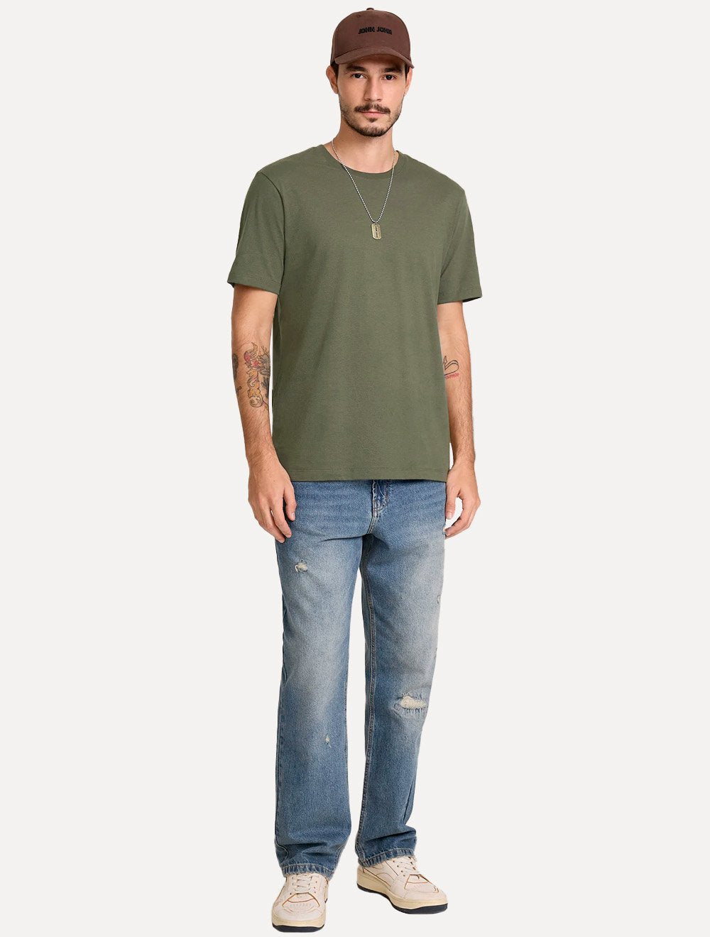 Camiseta John John Masculina Regular Fit Basic Lisa Verde Militar