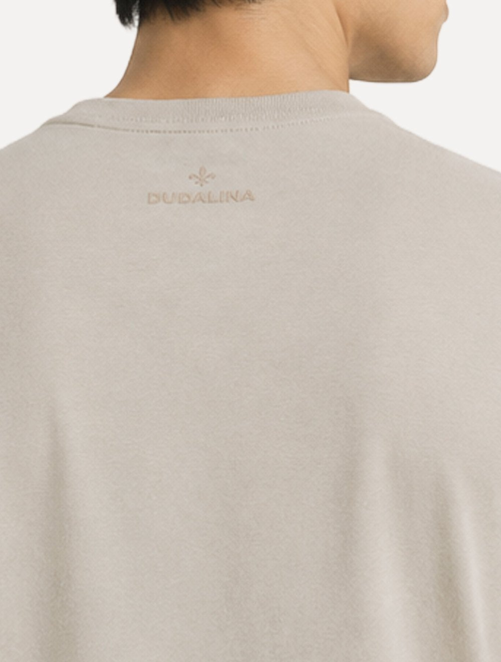 Camiseta Dudalina Masculina Comfort Estampada Geo Letters Cáqui Claro