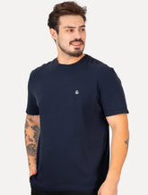 Camiseta Original Penguin Masculina Piquet Patch Azul Marinho