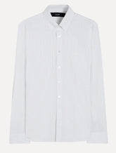 Camisa Ellus Masculina Regular Tricoline Lodge Classic Listrada Branca