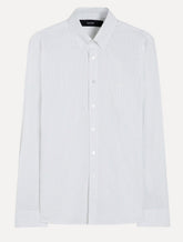 Camisa Ellus Masculina Regular Tricoline Lodge Classic Listrada Branca