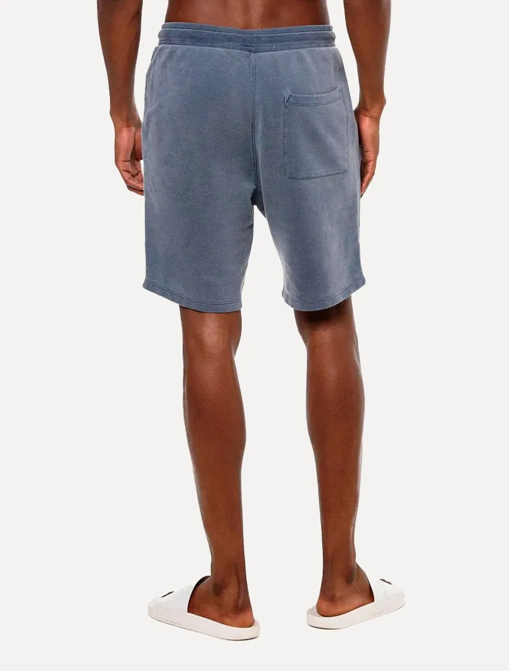 Bermuda Calvin Klein Jeans Masculina Moletom RE Issue Address Stone Azul Médio