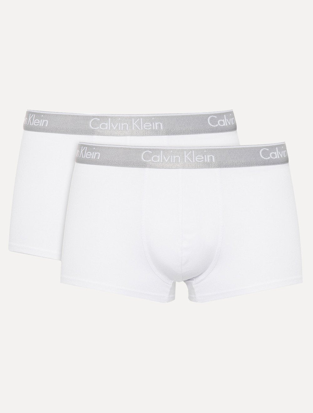 Cueca Calvin Klein Low Rise Trunk Print Branca Pack 2UN