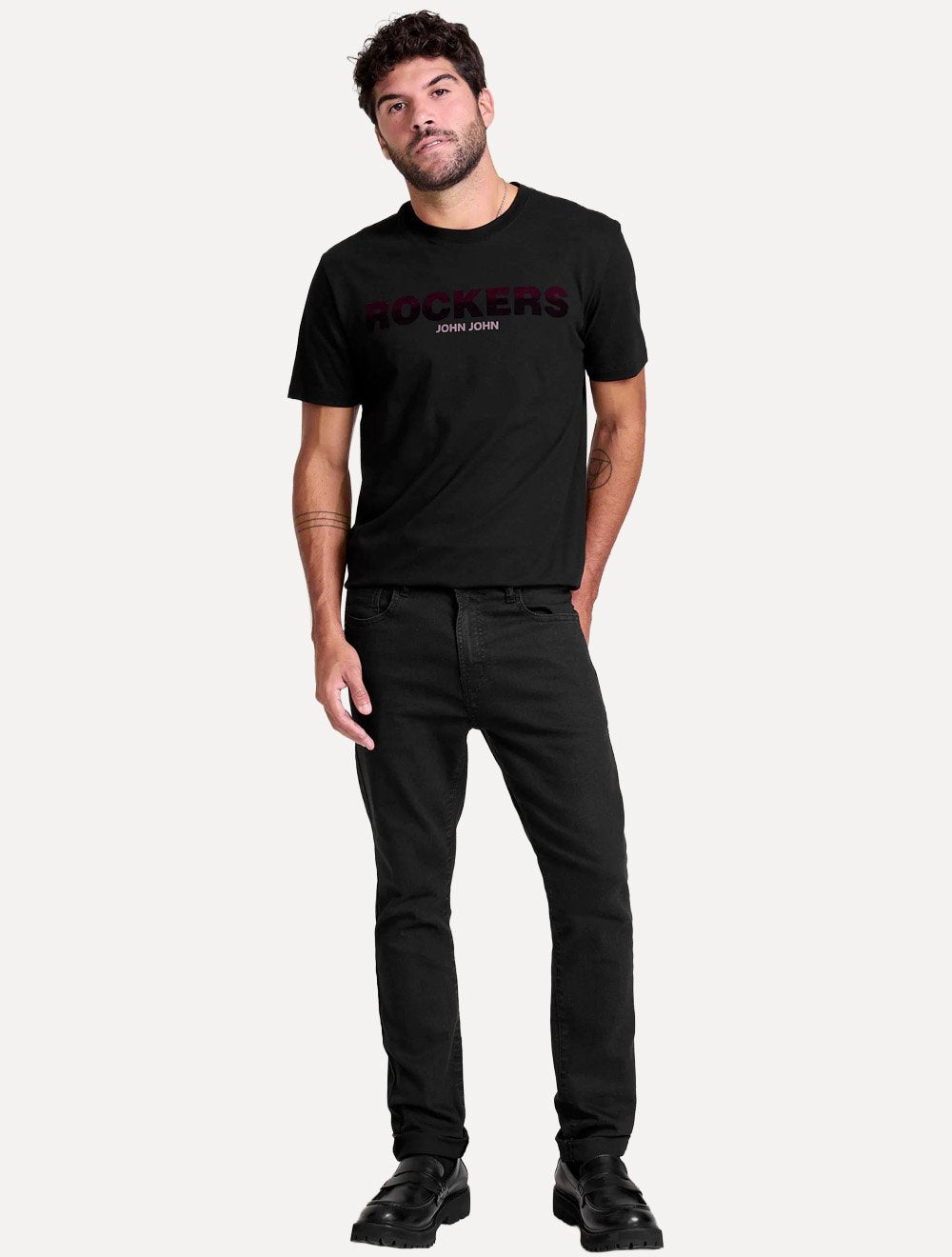 Camiseta John John Masculina Regular Fit Rockers Preto