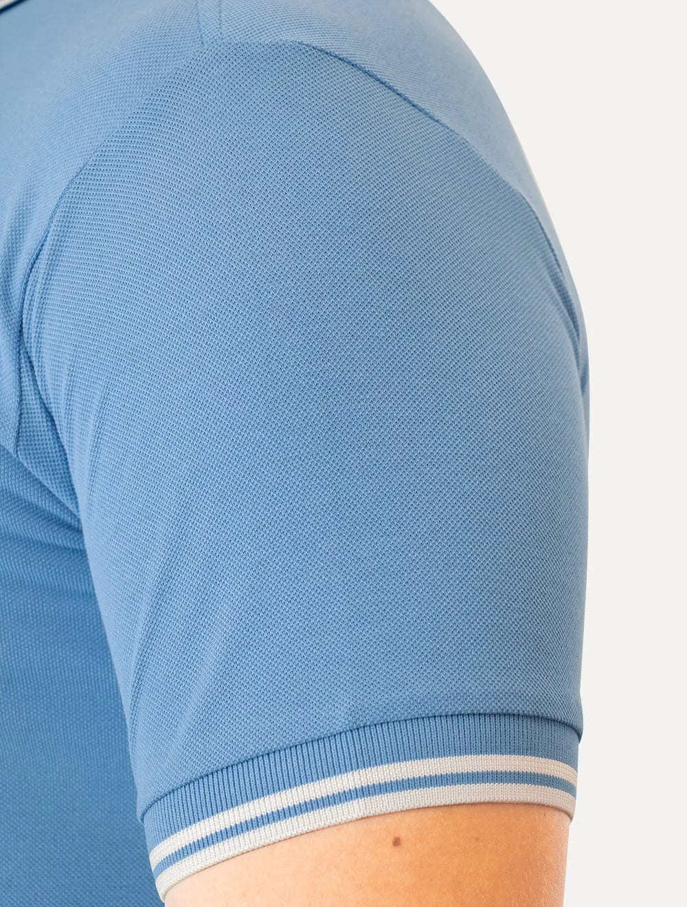 Polo Lacoste Masculina Classic Fit Piquet White Stripes Azul