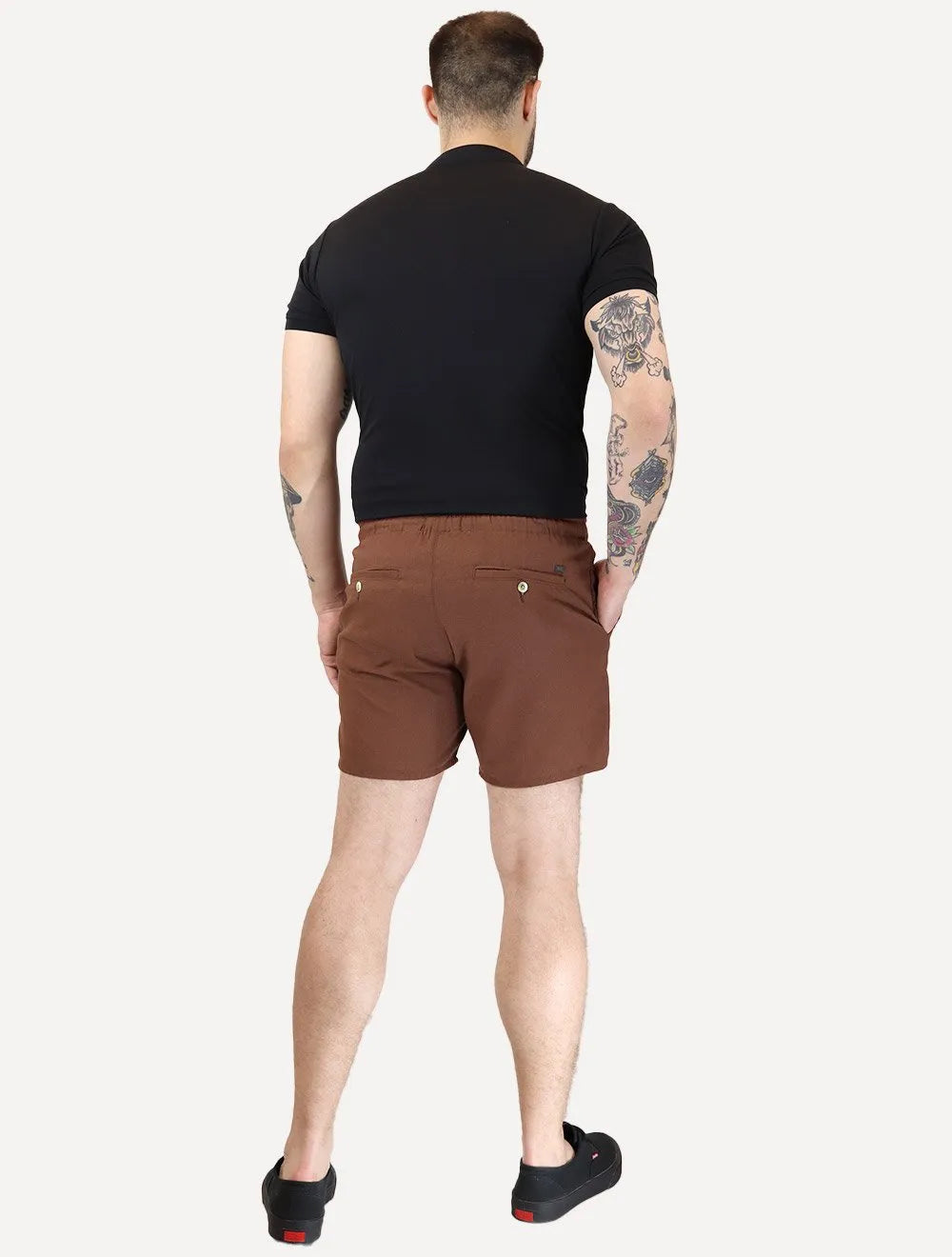 Short Foxton Masculino Linho Pier Casual Marrom