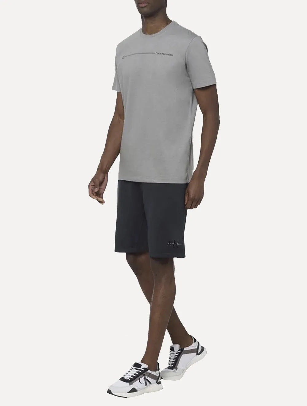 Bermuda Calvin Klein Jeans Moletom Masculina RE Issue Azul Marinho