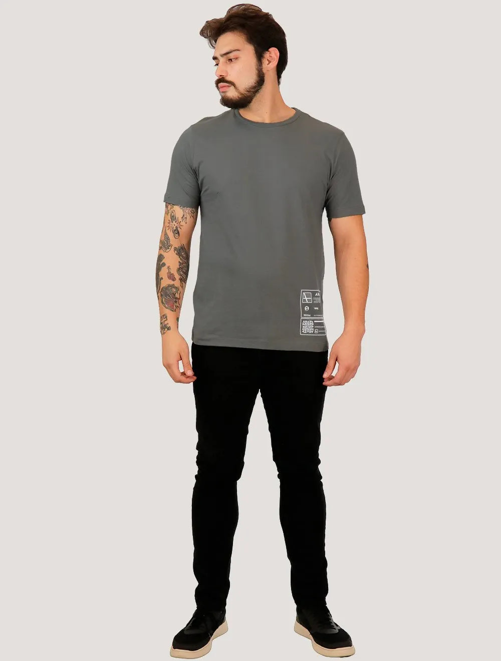 Camiseta Aramis Masculina Regular Recycle Expression Cinza