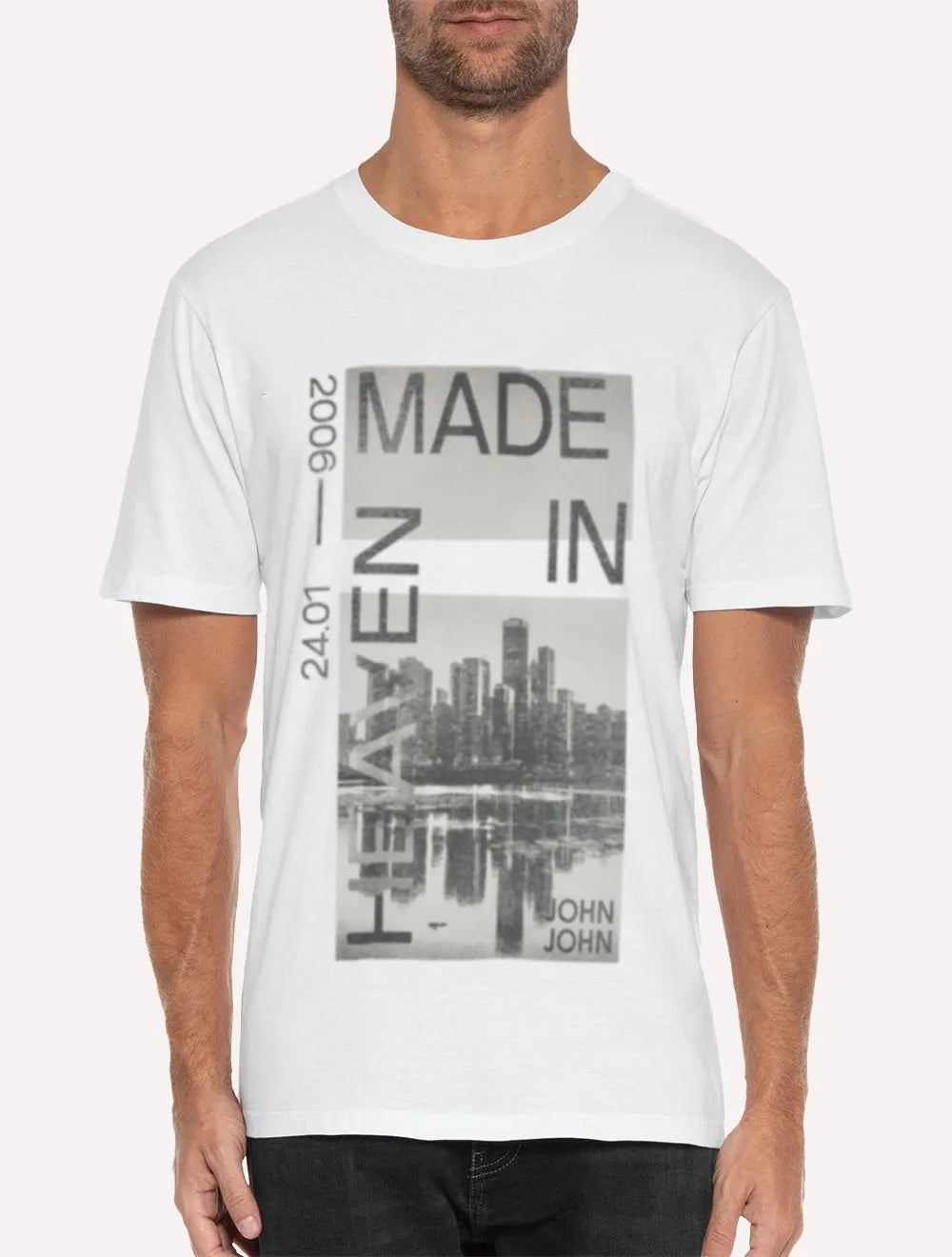 Camiseta John John Masculina Regular City Branca