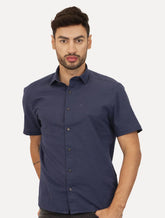 Camisa Ellus Masculina Regular Manga Curta Linen Like Surf New Italian Marinho