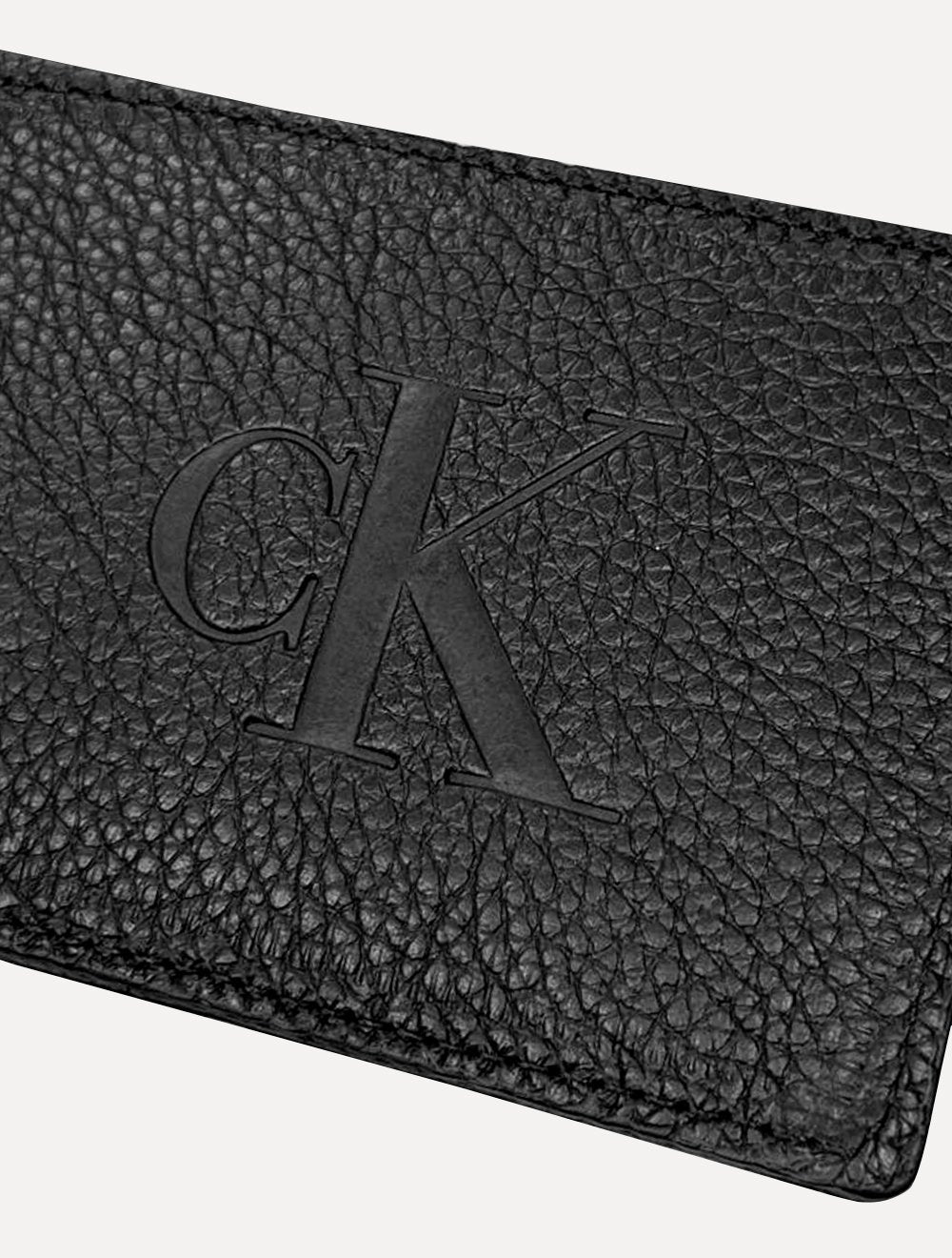 Carteira Calvin Klein Porta Cartão Couro CKJ Queima Preta