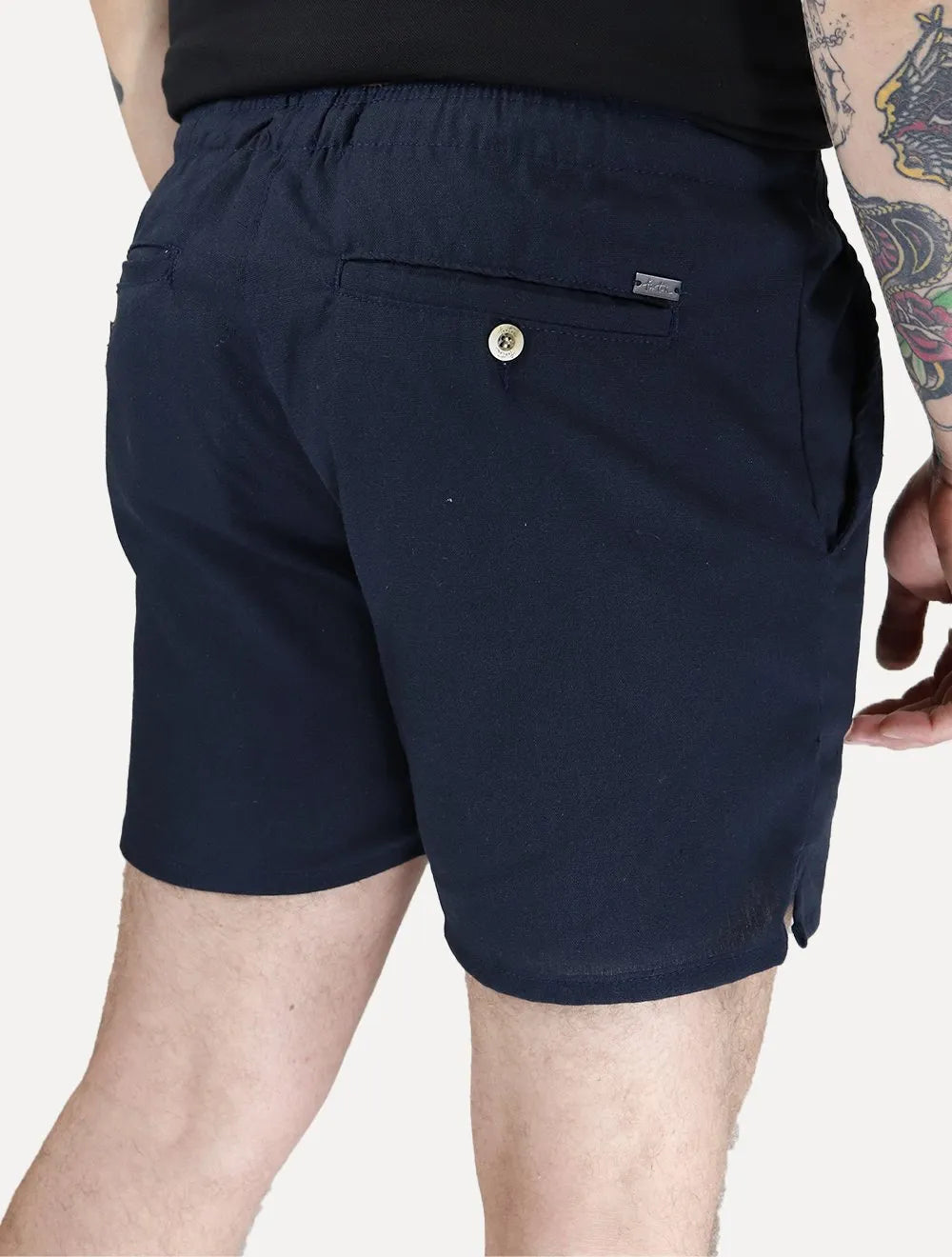 Short Foxton Masculino Linho Pier Casual Azul Marinho