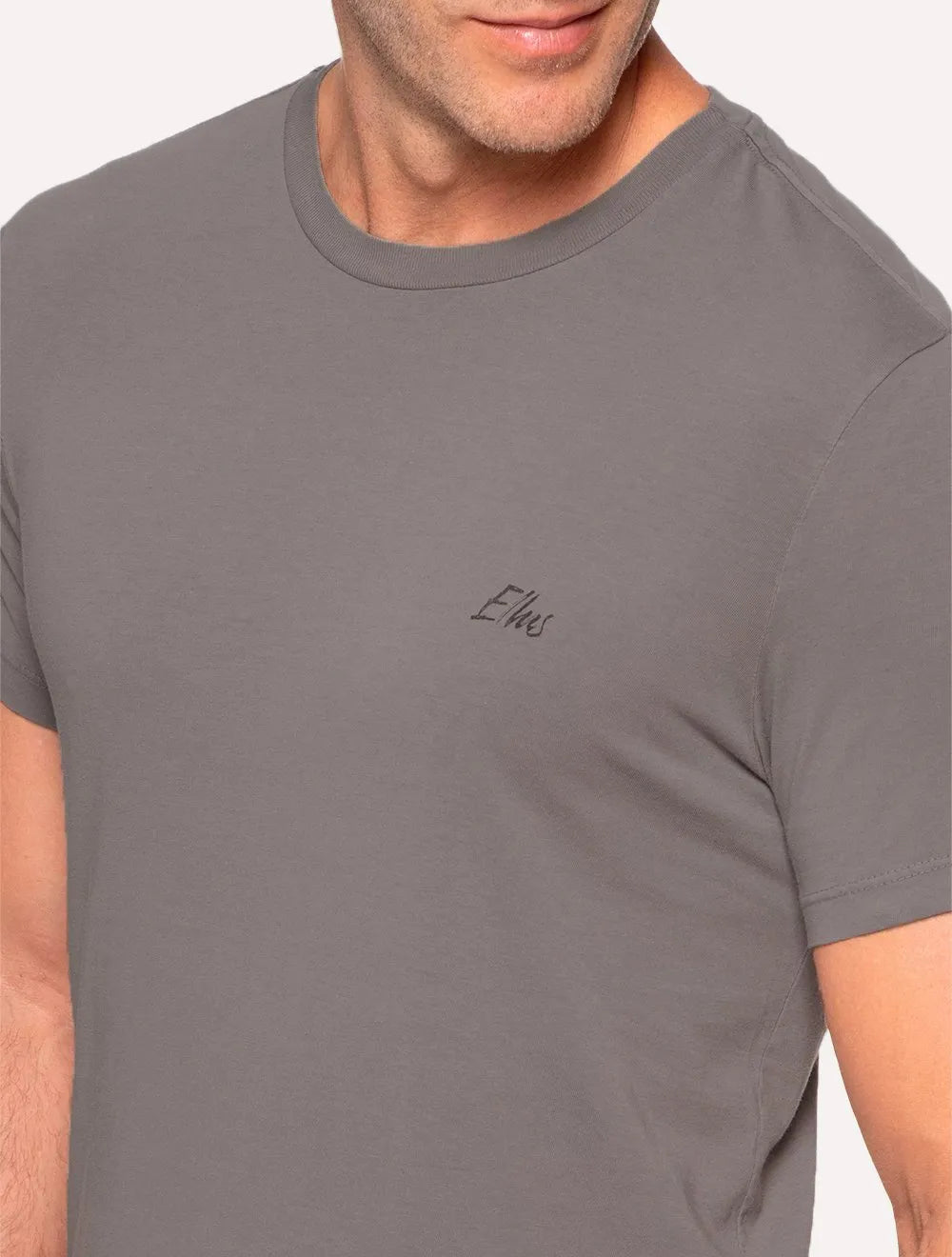 Camiseta Ellus Masculina Cotton Fine Aquarela Classic Grafite