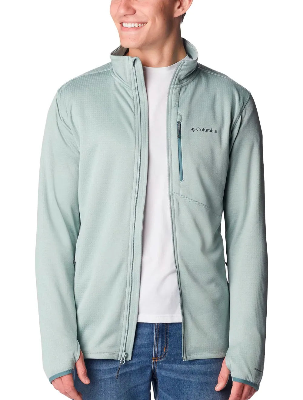 Jaqueta Columbia Fleece Park View Full Zip Verde Claro